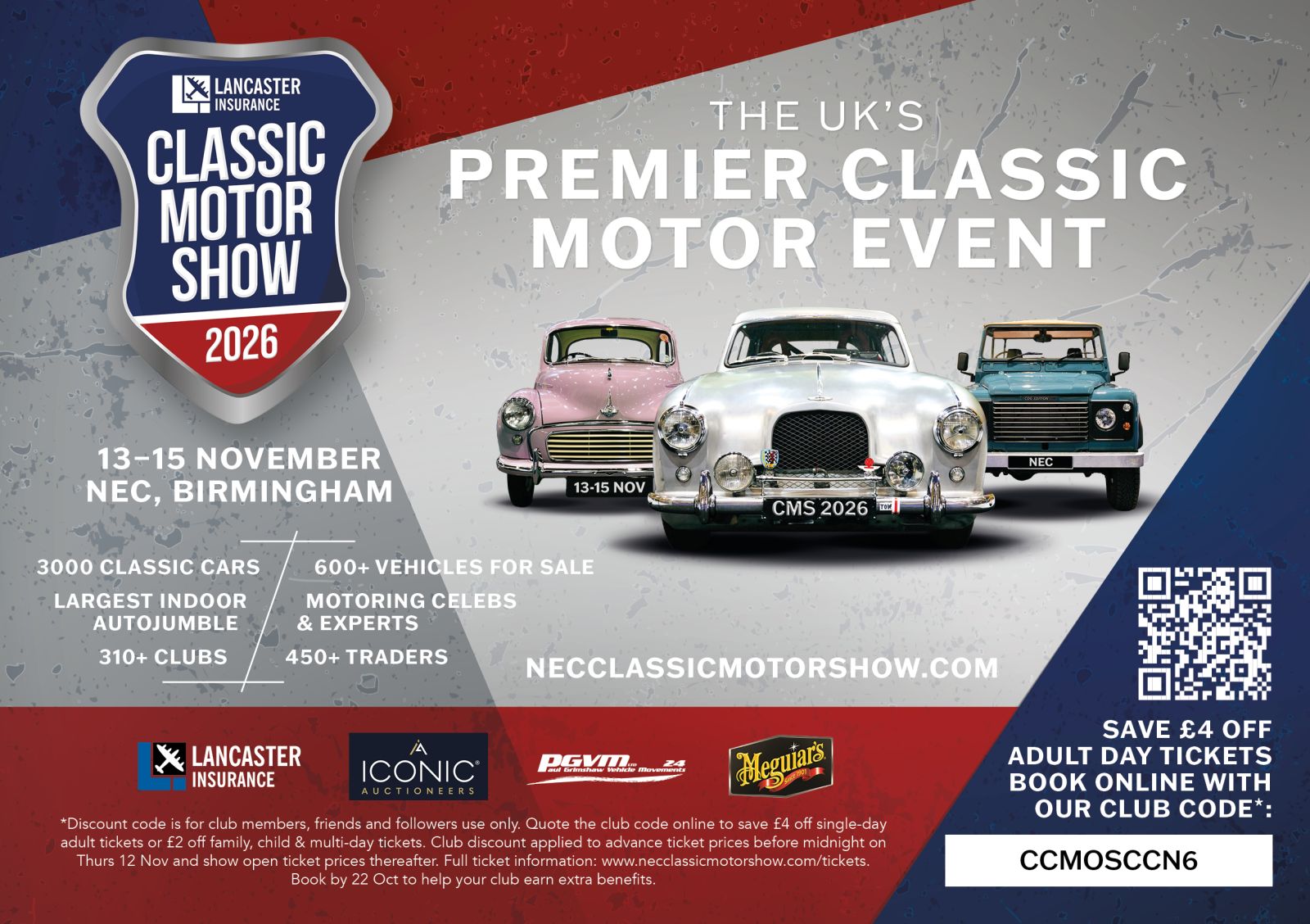 Morgan Sports Car Club stand at the Lancaster Insurance Classic Motor Show